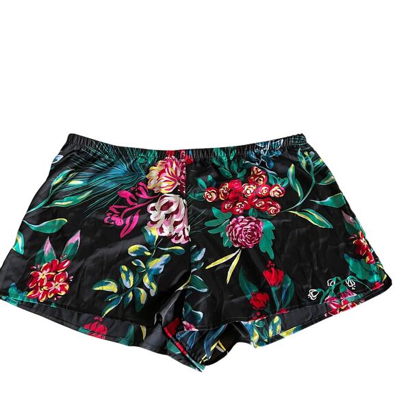 Stars Above Women's Black Floral Print Satin Pajama Shorts - Size XXL - NWT - Picture 1 of 6